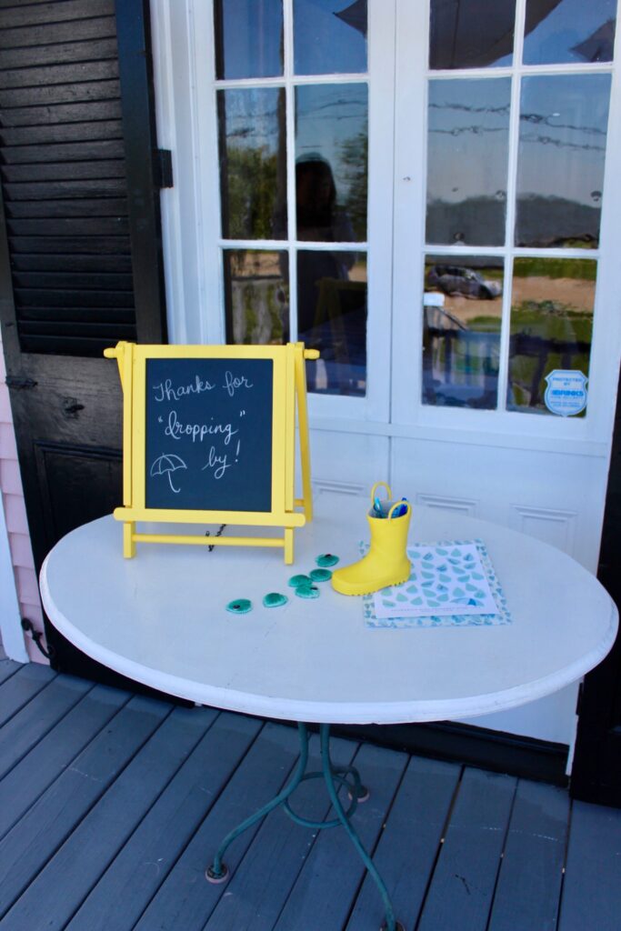 Welcome sign and “guest book”