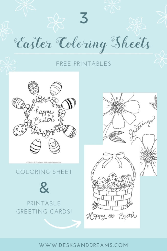 Free Easter Printable Coloring Sheets and Greeting Cards